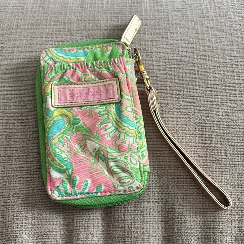 Lilly Pulitzer Zip Around Wallet Wristlet ID Phone Holder  6Lx3.5W